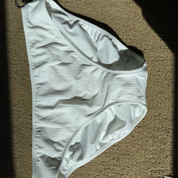 White Ruched Bikini Bottom - Picture 2 of 5